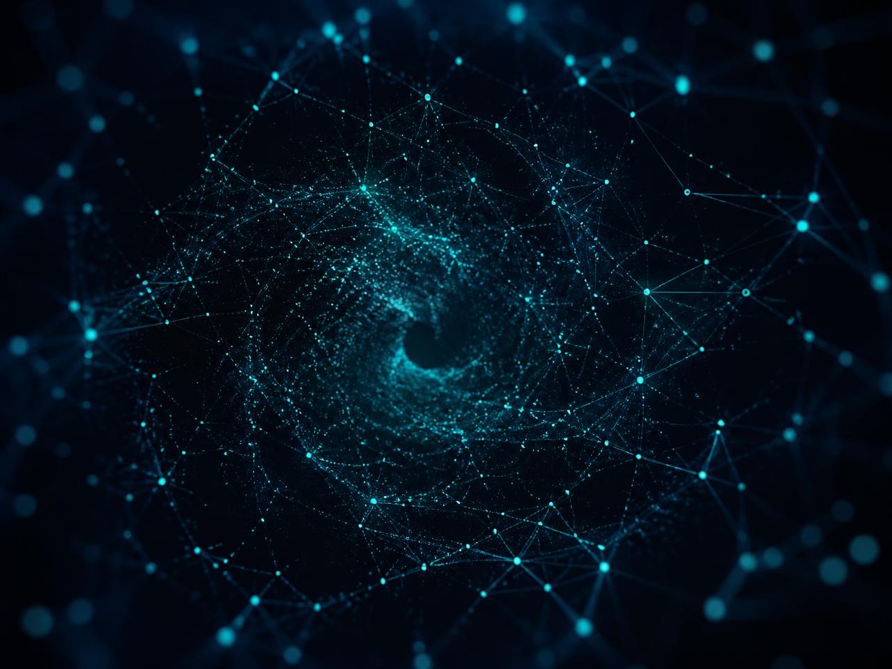 Abstract network of glowing nodes representing internet culture